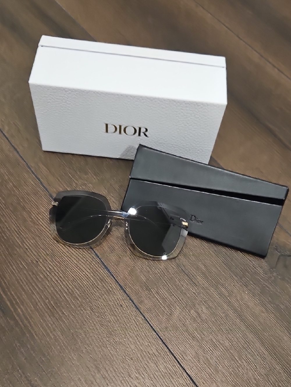 Christian Dior SoRealPop Square Shield Sunglasses Gray Mirror Lens + Case & Box